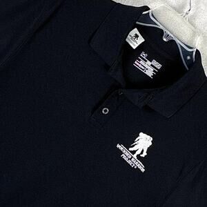 Under Armour Wounded Warrior Project Polo Shirt Mens M Black Stretch Performance